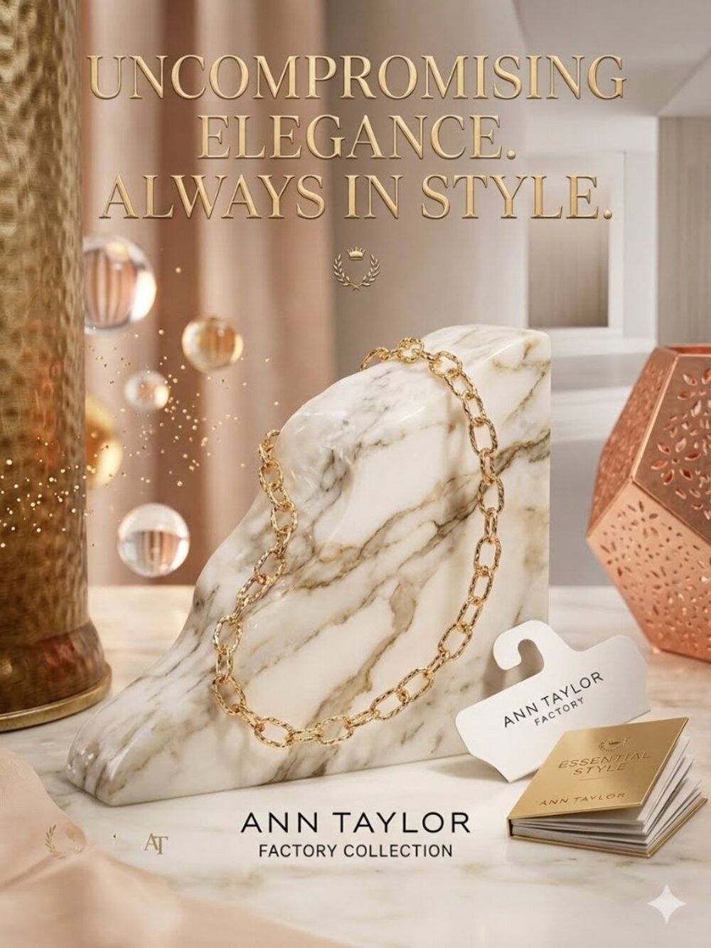 Ann Taylor Factory Gold Link Collar Necklace